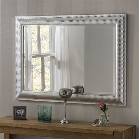 wall mirror silver frame|large silver framed wall mirror.